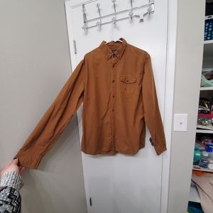 Large gap button down long sleeve shirt